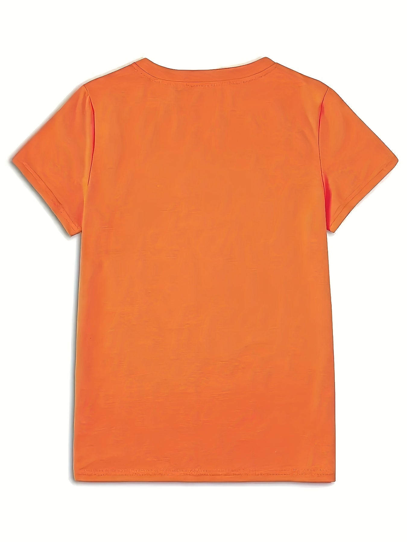 Women'S Inspirational Quote T-Shirt, "Blessed Beyond Measure" White Lettering, Casual Crew Neck Short Sleeve Top, 100% Polyester Knit Fabric, All Season Wear, 180gsm - Orange